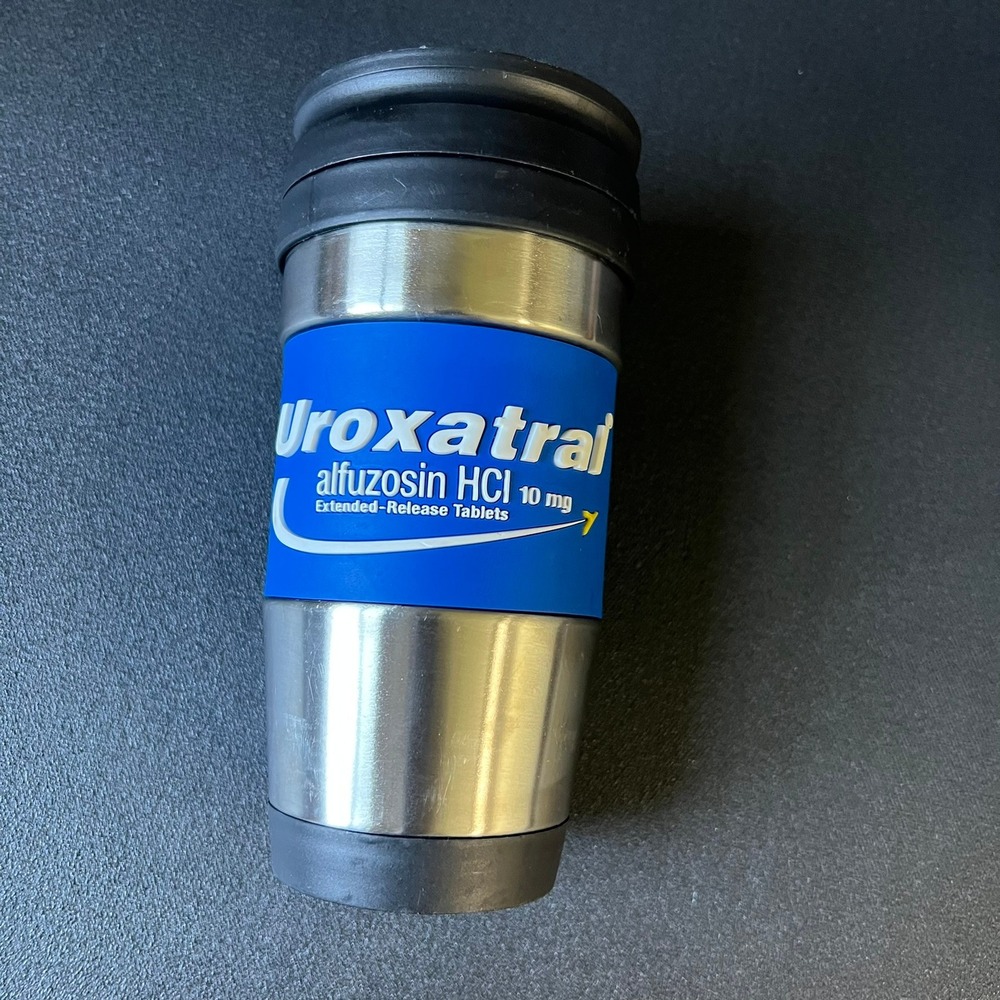 Uroxatral Pharma Drug Rep Coffee Mug Thermos Advertising Collectible Logo